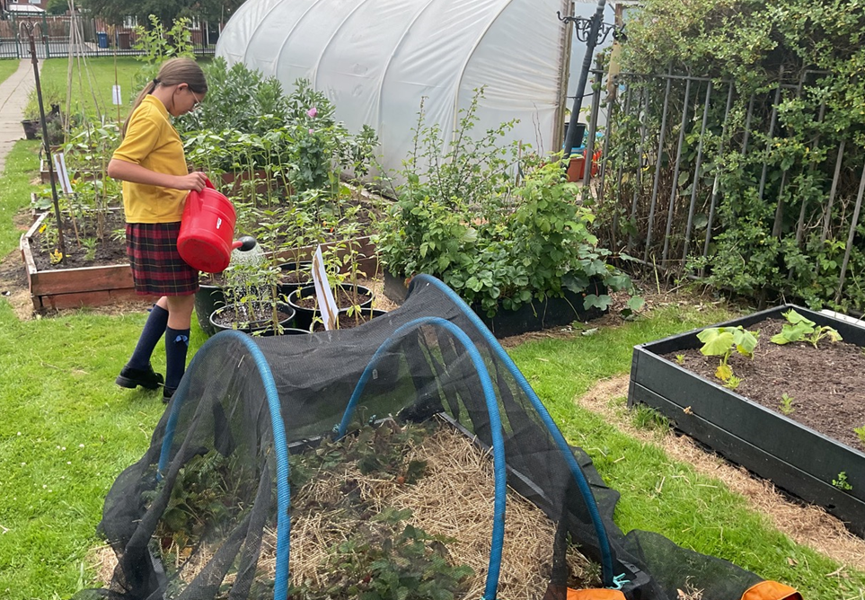 children gardening