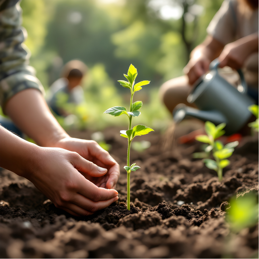 image of tree being planted